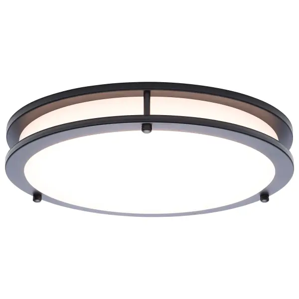 The Glamour LED flush mount combines sleek contemporary design with practical 5-CCT selectable technology. Its compact 13-inch profile and high-output LED make it ideal for utility spaces, hallways, and smaller rooms requiring reliable illumination. - alternate view