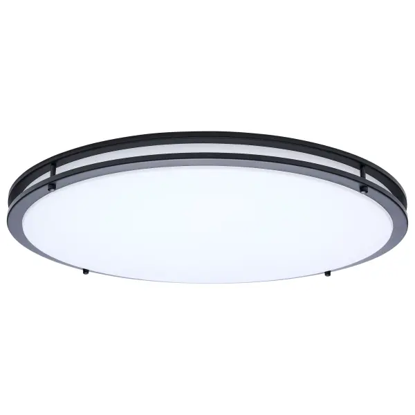 The Glamour LED flush mount combines sleek contemporary design with practical 5-CCT selectable technology. Its 24-inch profile and high-output LED make it ideal for utility spaces, offices, and bedrooms requiring flexible lighting.