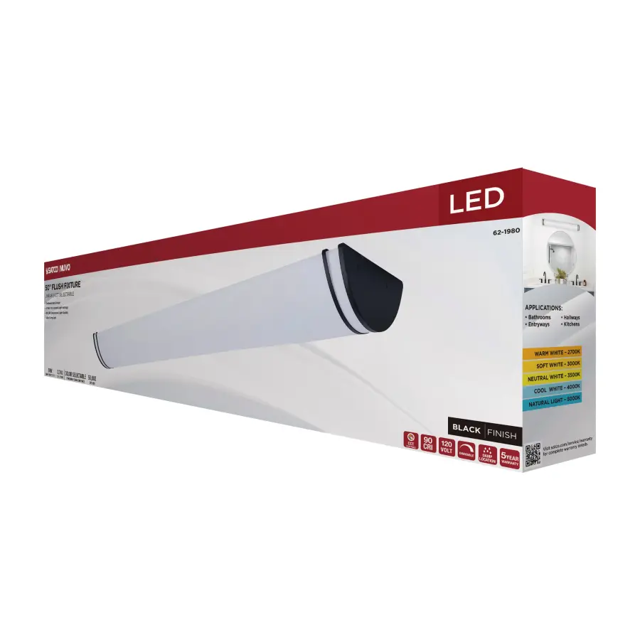 Glamour LED Linear Flush Mount - 50 Inch Black - Image 12