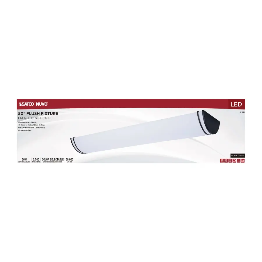 Glamour LED Linear Flush Mount - 50 Inch Black - Image 8