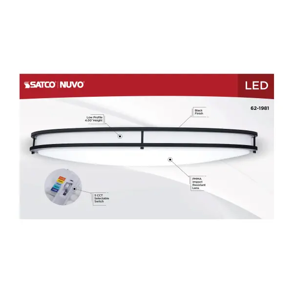 Glamour 32" Oval LED Flush Mount in Black - Image 11