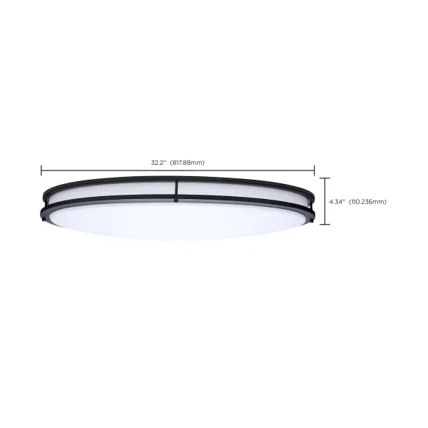 Glamour 32" Oval LED Flush Mount in Black - Image 16