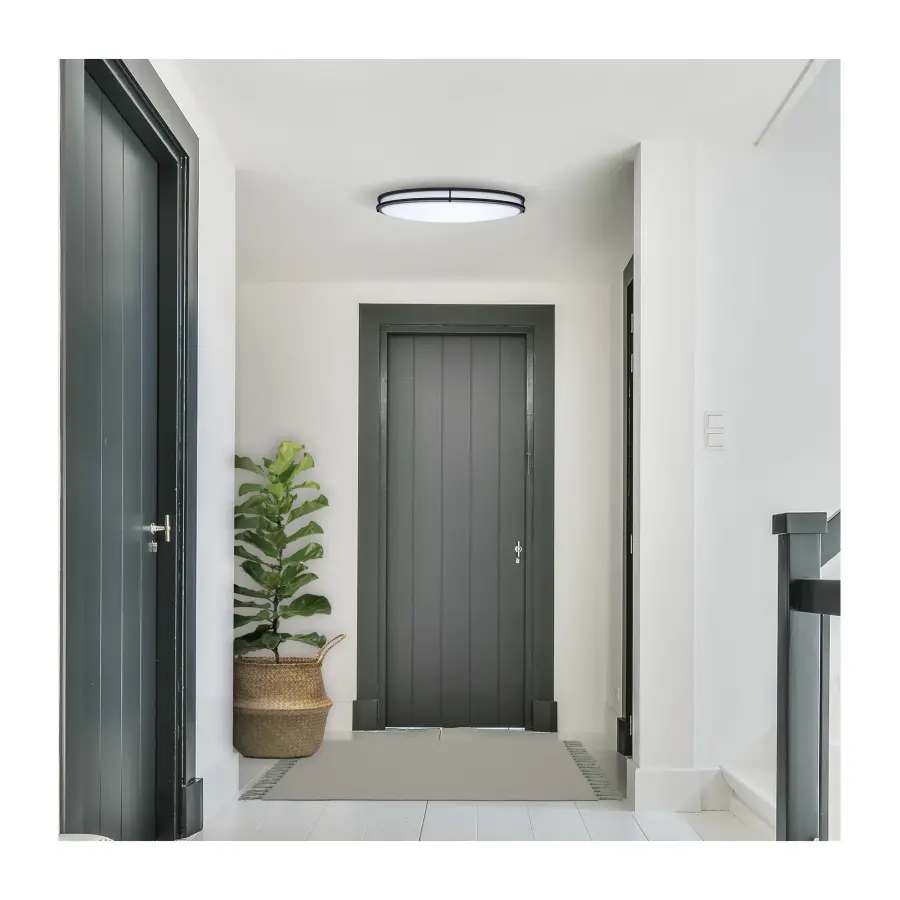 Glamour 32" Oval LED Flush Mount in Black - Image 9