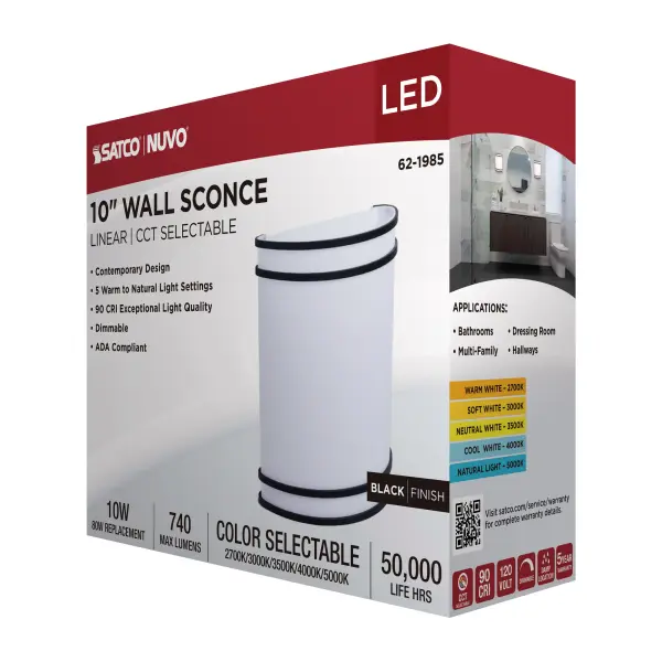 Glamour LED Wall Sconce in Black - Image 12