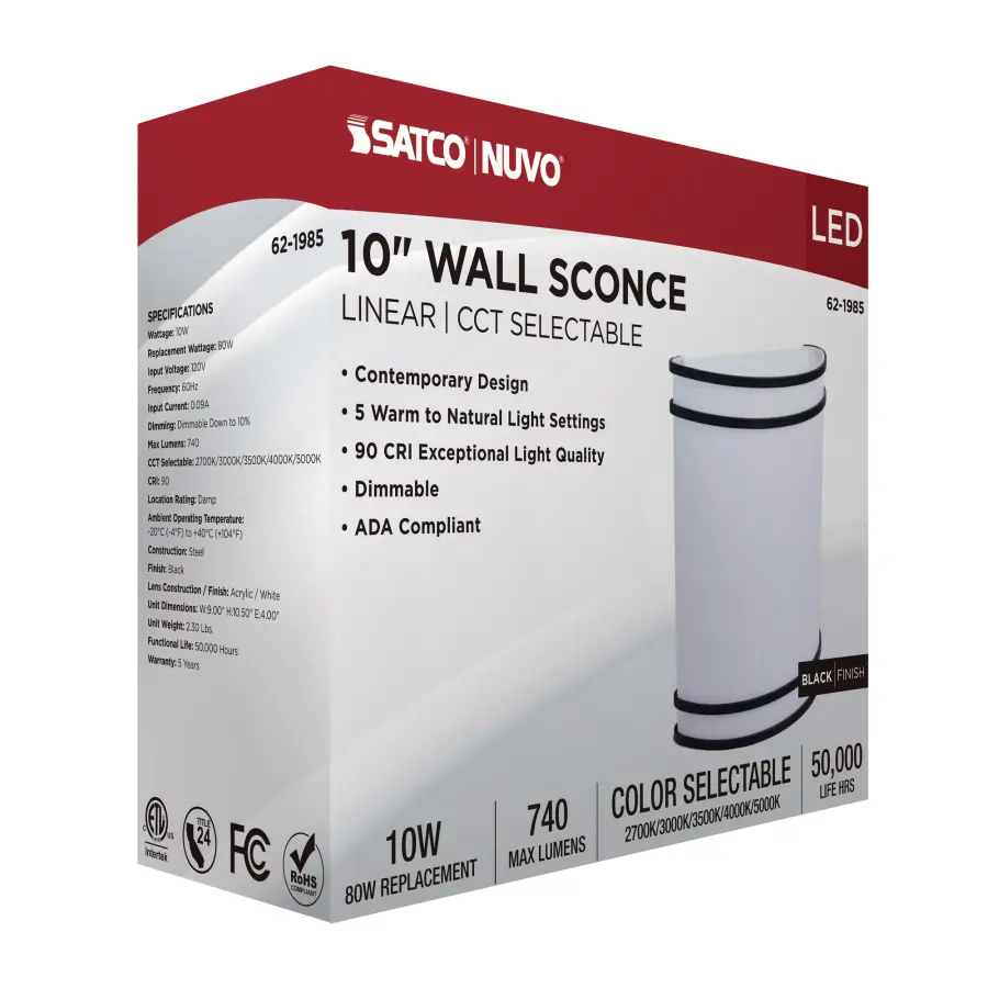 Glamour LED Wall Sconce in Black - Image 13
