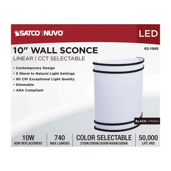 Glamour LED Wall Sconce in Black - Image 8