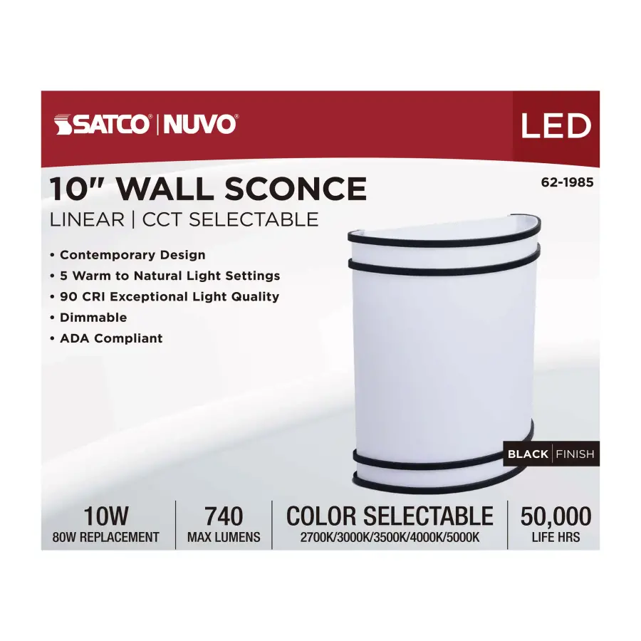 Glamour LED Wall Sconce in Black - Image 8