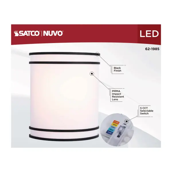 Glamour LED Wall Sconce in Black - Image 9