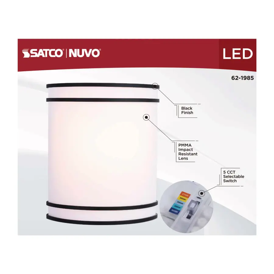 Glamour LED Wall Sconce in Black - Image 9
