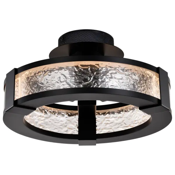The Darrow semi flush mount combines contemporary design with artistic flair through its unique textured acrylic panels that create mesmerizing light patterns. Perfect for modern and transitional spaces seeking understated elegance. - alternate view