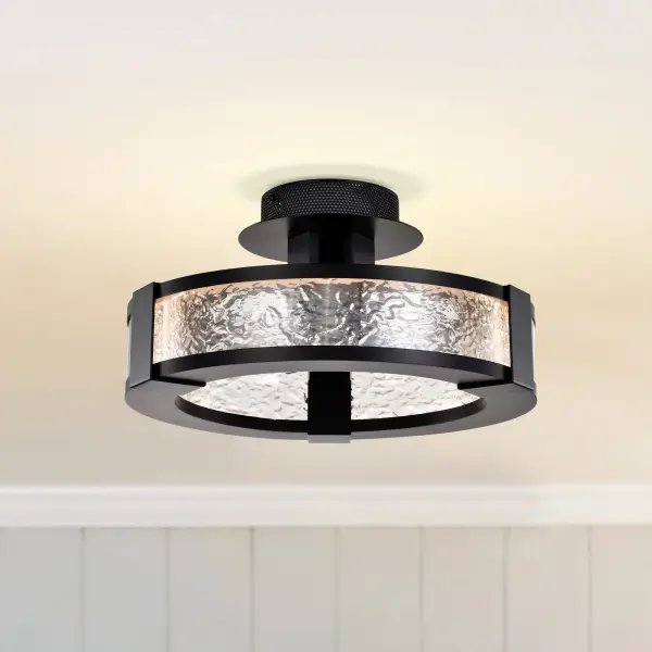 Darrow 13" LED Semi Flush Mount in Matte Black - Image 15
