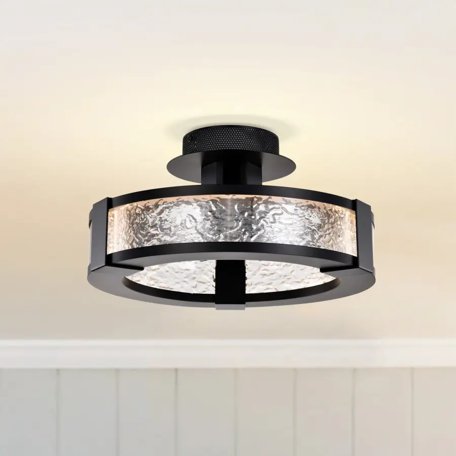 Darrow 13" LED Semi Flush Mount in Matte Black - Image 15