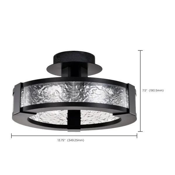 Darrow 13" LED Semi Flush Mount in Matte Black - Image 16