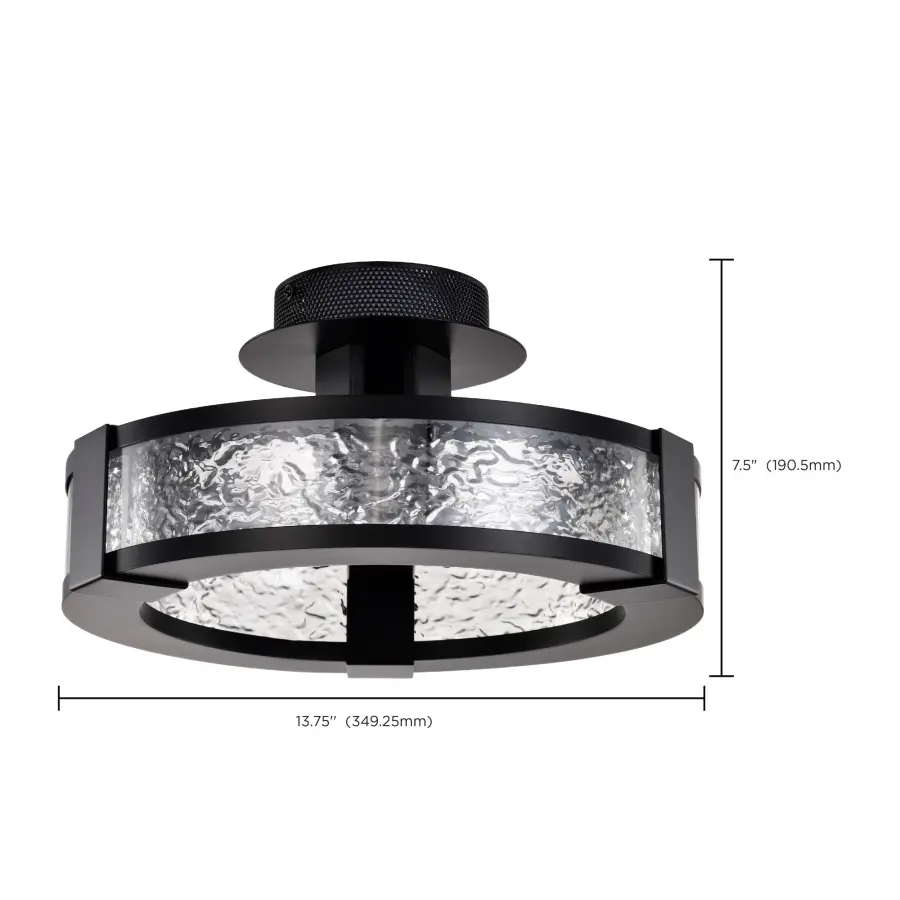 Darrow 13" LED Semi Flush Mount in Matte Black - Image 16