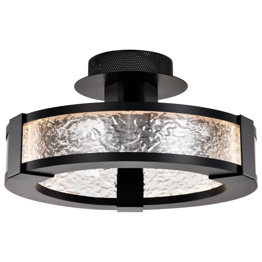 Darrow 13" LED Semi Flush Mount in Matte Black - Image 4