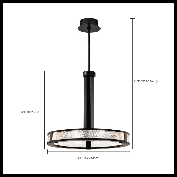 Darrow 24" LED Pendant in Matte Black - Image 19