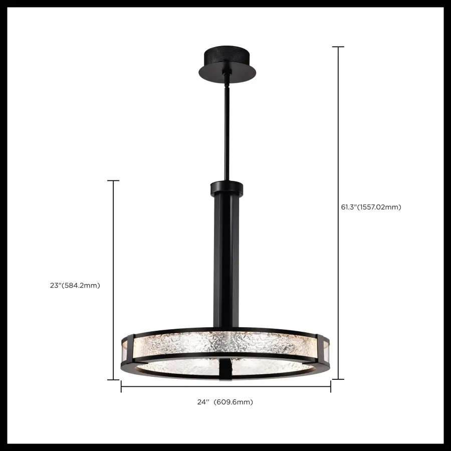 Darrow 24" LED Pendant in Matte Black - Image 19