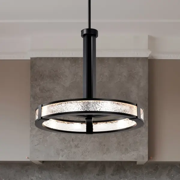 Darrow 24" LED Pendant in Matte Black - Image 3