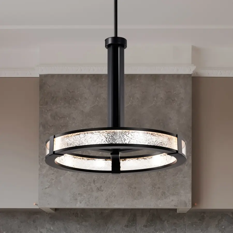 Darrow 24" LED Pendant in Matte Black - Image 3
