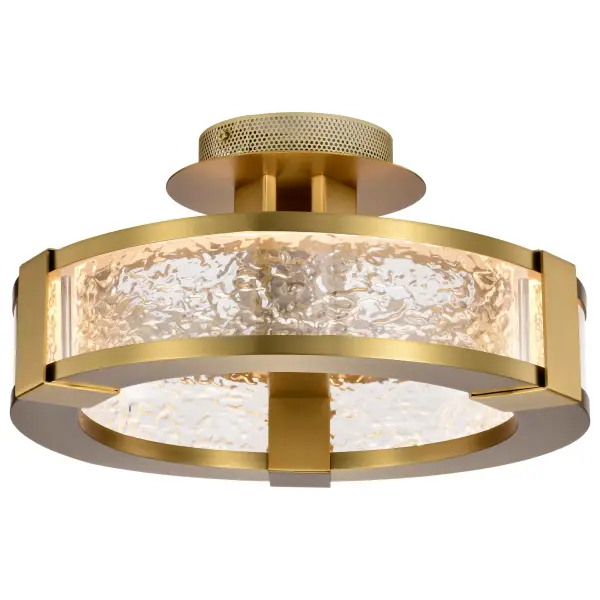 Darrow 13" LED Semi Flush Mount in Vintage Brass - Image 12