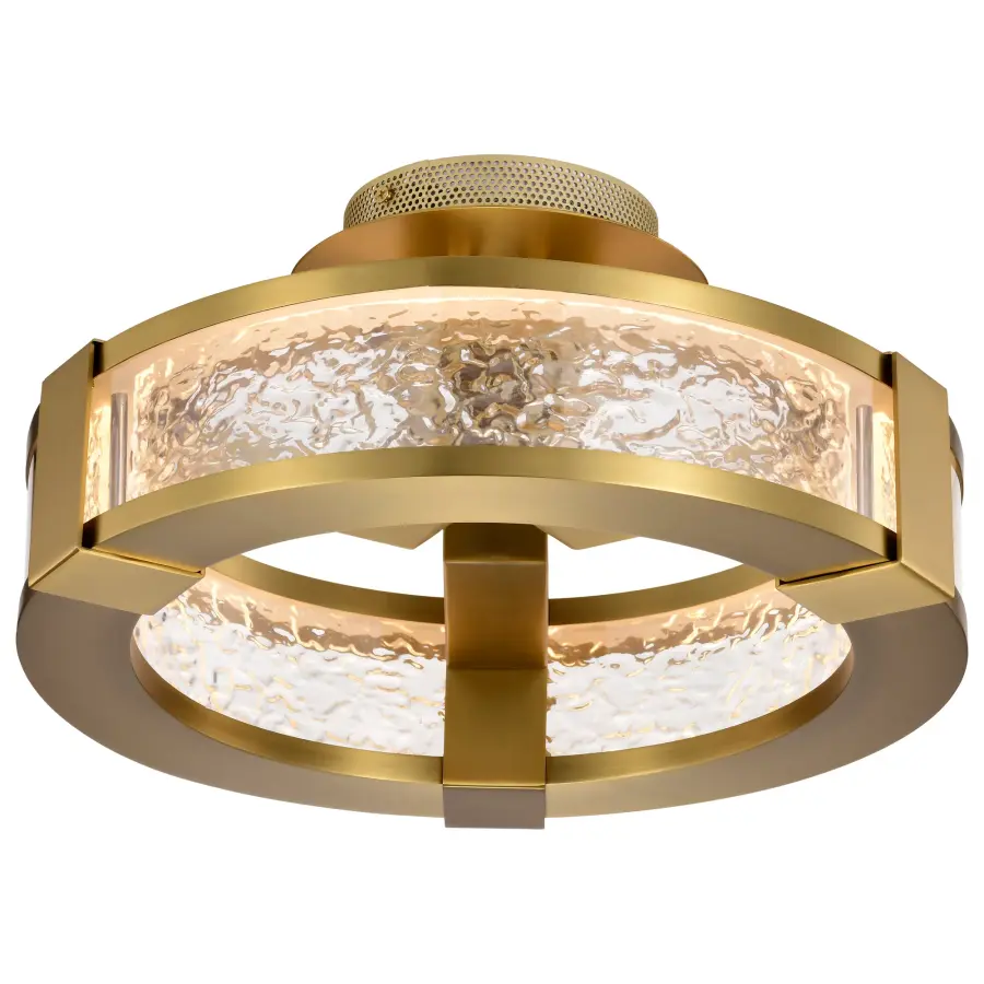 Darrow 13" LED Semi Flush Mount in Vintage Brass - Image 14