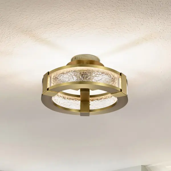 Darrow 13" LED Semi Flush Mount in Vintage Brass - Image 3