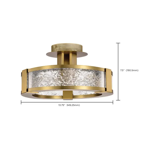 Darrow 13" LED Semi Flush Mount in Vintage Brass - Image 21