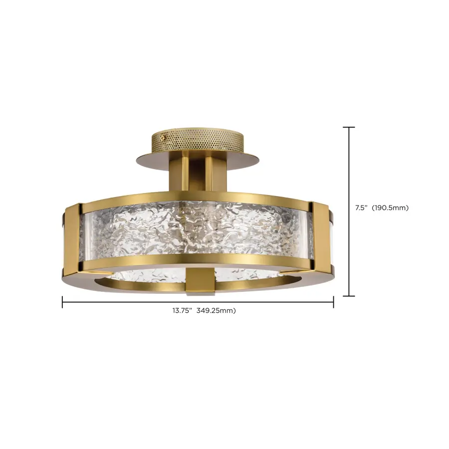 Darrow 13" LED Semi Flush Mount in Vintage Brass - Image 21