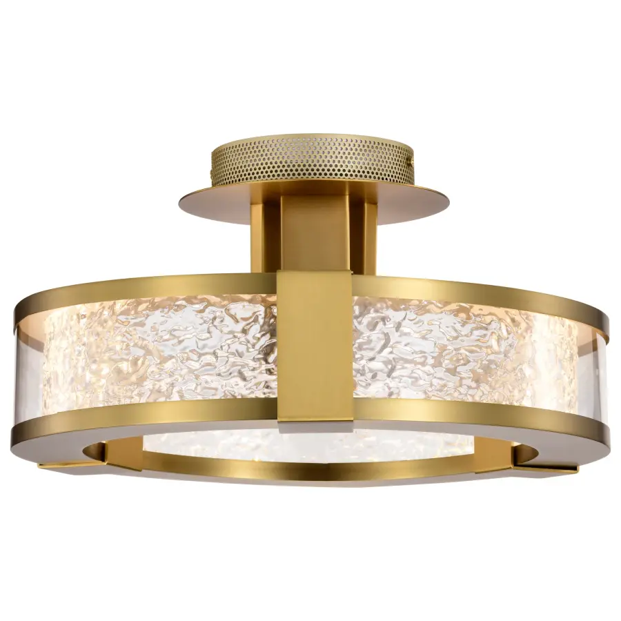 Darrow 13" LED Semi Flush Mount in Vintage Brass - Image 4