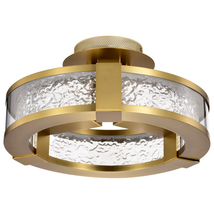 Darrow 13" LED Semi Flush Mount in Vintage Brass - Image 5