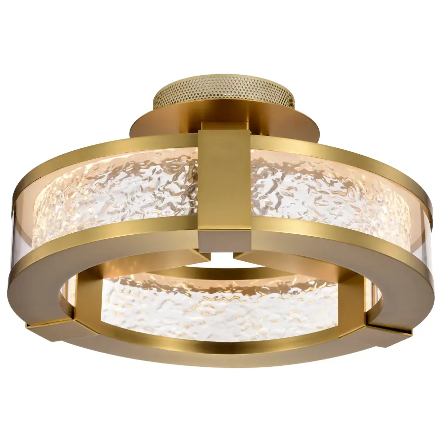 Darrow 13" LED Semi Flush Mount in Vintage Brass - Image 6