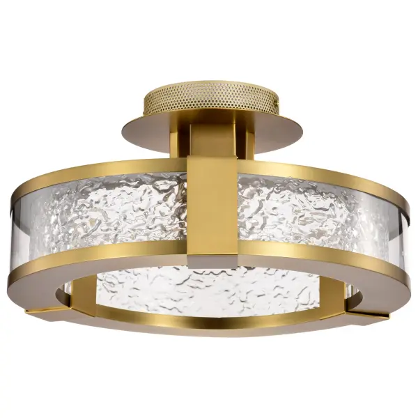 Darrow 13" LED Semi Flush Mount in Vintage Brass - Image 7