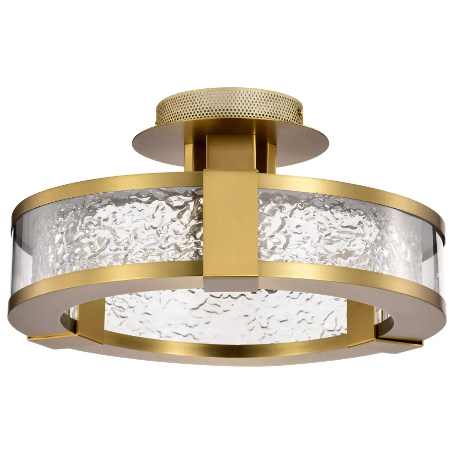 Darrow 13" LED Semi Flush Mount in Vintage Brass - Image 7
