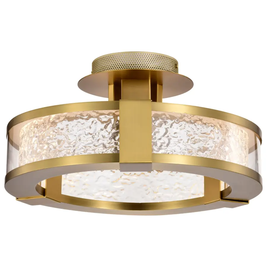 Darrow 13" LED Semi Flush Mount in Vintage Brass - Image 8