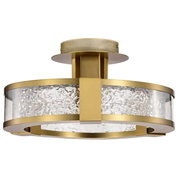 Darrow 13" LED Semi Flush Mount in Vintage Brass - Image 9