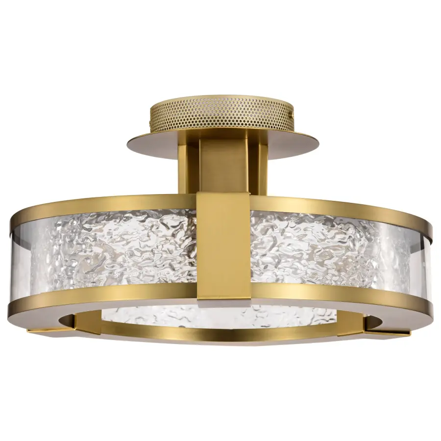 Darrow 13" LED Semi Flush Mount in Vintage Brass - Image 9