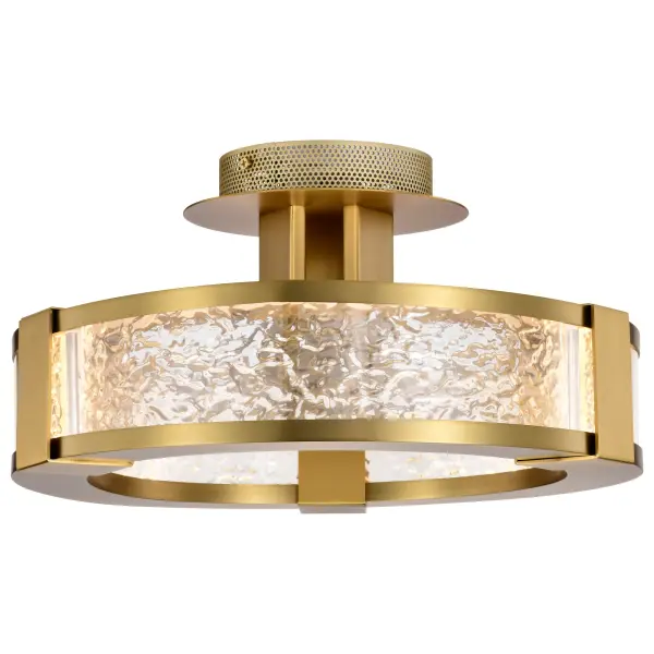 Darrow 13" LED Semi Flush Mount in Vintage Brass - Image 10