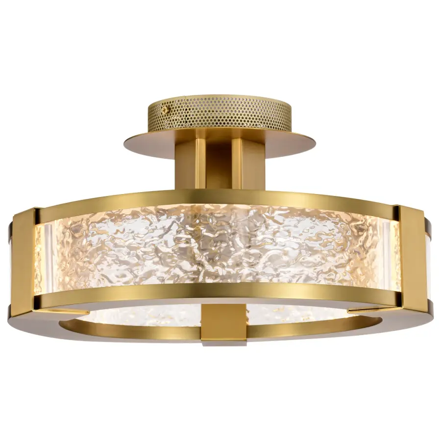 Darrow 13" LED Semi Flush Mount in Vintage Brass - Image 10