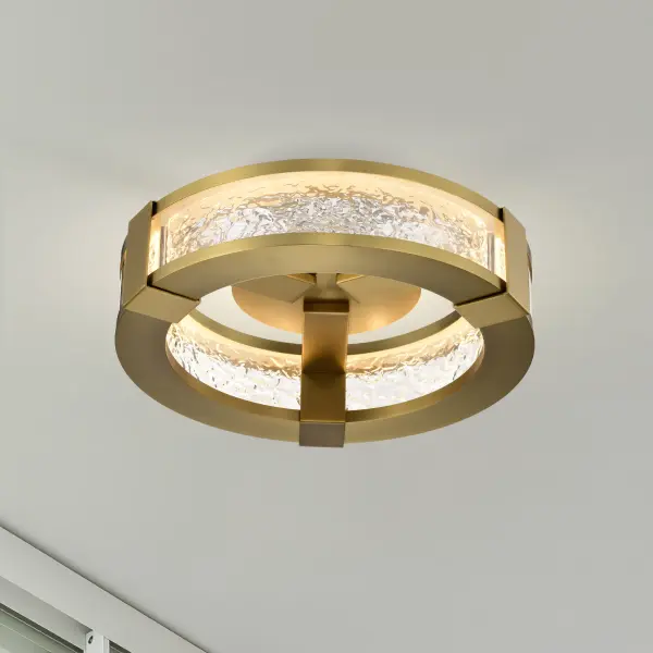 Darrow 13" LED Flush Mount in Vintage Brass - Image 3