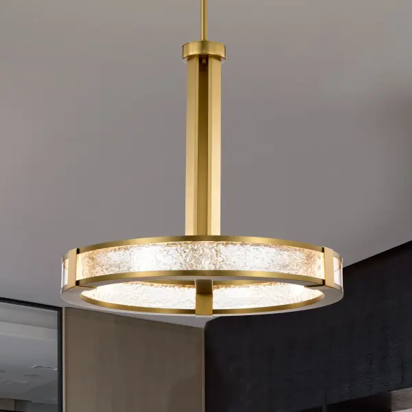 Darrow 24" LED Pendant in Vintage Brass - Image 3
