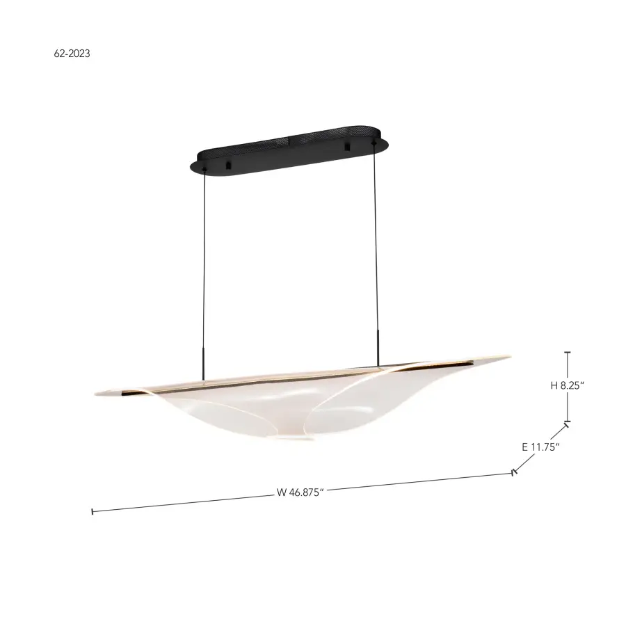 Geneva 46" LED Island Pendant in Matte Black - Image 19