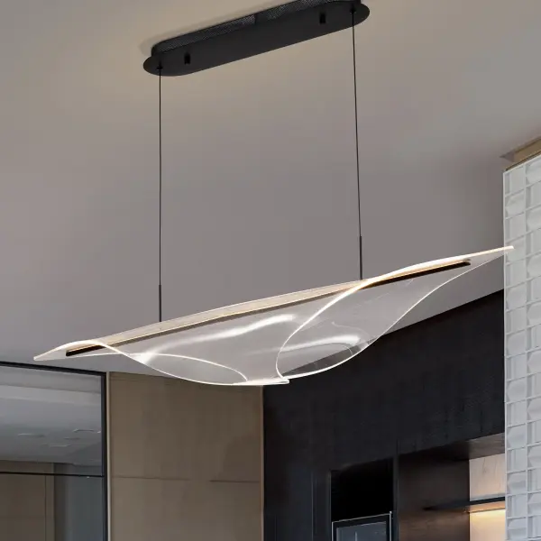 Geneva 46" LED Island Pendant in Matte Black - Image 3