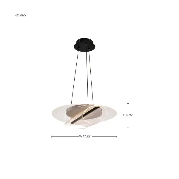Geneva 18" LED Pendant in Matte Black - Image 16