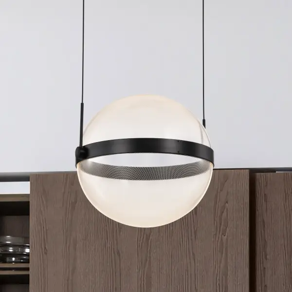 Modern Spherical LED Pendant with Intricate Pattern Design - Image 3