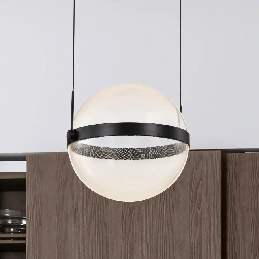 Modern Spherical LED Pendant with Intricate Pattern Design - Image 3