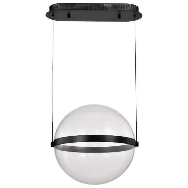 The Arvada pendant combines sleek modern design with integrated LED efficiency. Its 16-inch silk screened acrylic sphere creates intricate light patterns while the matte black finish adds contemporary sophistication to any space.