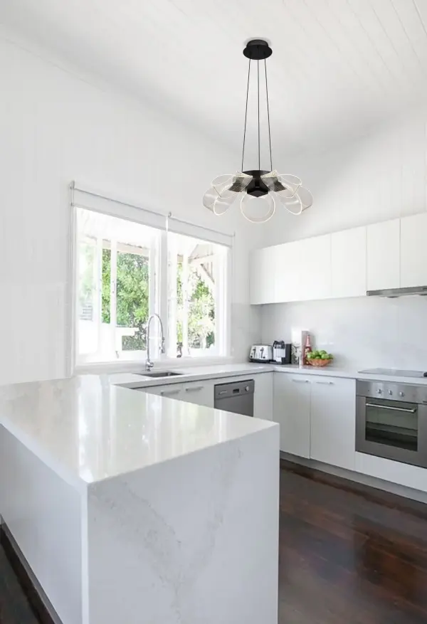 Sculptural Modern Chandelier with Artistic Twisted Acrylic Design - Image 2