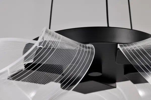 Sculptural Modern Chandelier with Artistic Twisted Acrylic Design - Image 12