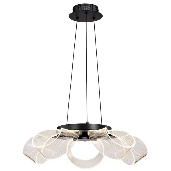 Sculptural Modern Chandelier with Artistic Twisted Acrylic Design - Image 6