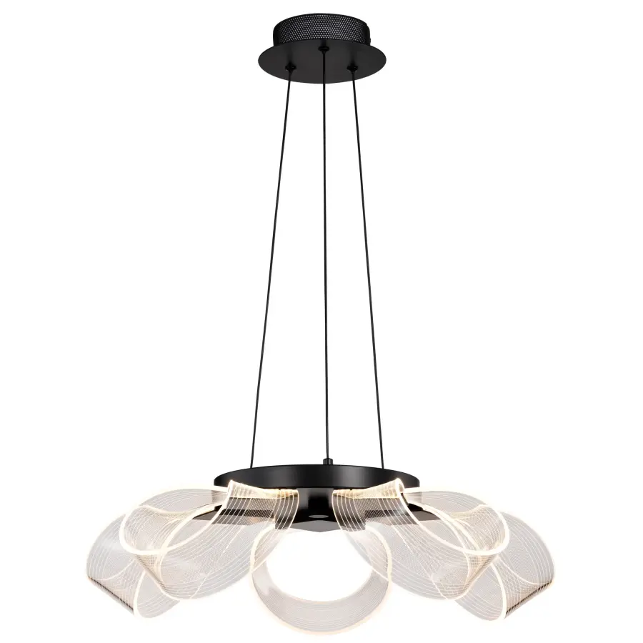 Sculptural Modern Chandelier with Artistic Twisted Acrylic Design - Image 6
